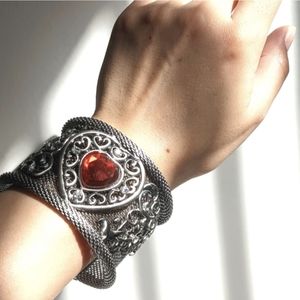 Intricate Thick Heart Bracelet